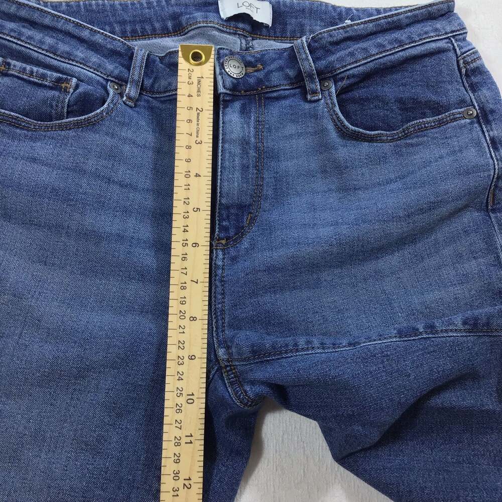 Loft Curvy Bermuda Denim Shorts Women Size 4 Summer Chic Retro - Picture 8 of 11
